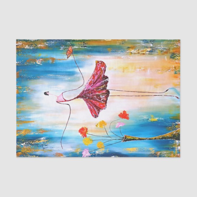 Lady blue, Decoupage Seidenpapier (Vorderseite)