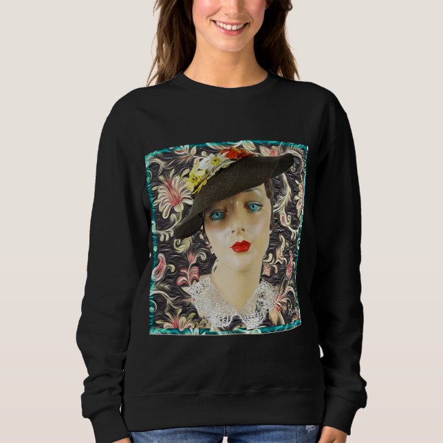 Lady Blue Eyes 1932 Vintage Fashion Sweatshirt (Vorderseite)