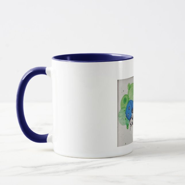 "Lady Blue" gedruckte Tasse (Links)