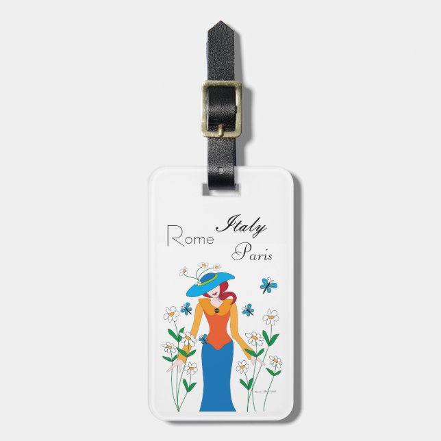 Lady Blue Gepäckanhänger (Vorderseite vertikal)