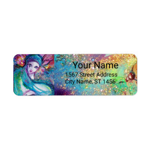 LADY BLUE MASK Pink Green Gold Floral Glitzern