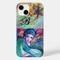 LADY BLUE MASK VENEZIANISCH MASQUERADE MONOGRAMM