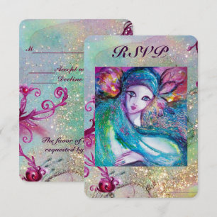 LADY BLUE MASK Venezianische Hochzeitssackgasse Pa Einladung