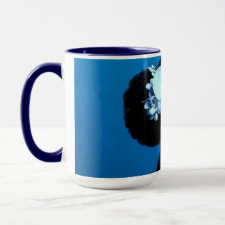 Lady Blue Postkarte Tasse