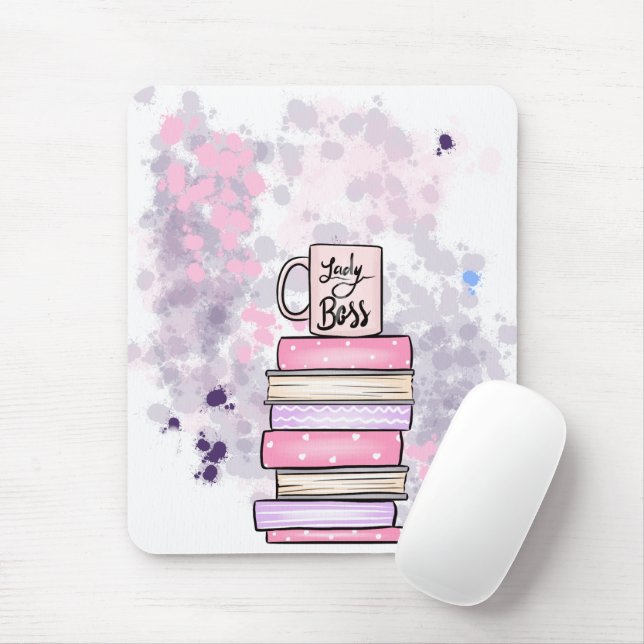 Lady Boss Books und Tasse Planner Zwischenablage Mousepad (Mit Mouse)