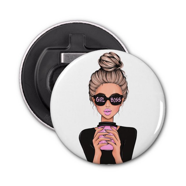 Lady Boss Life, Boss Babe Woman, Girl Boss Sterlin Flaschenöffner (Vorderseite)
