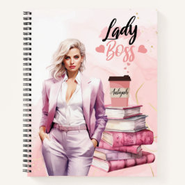 Lady Boss Pink Geschäftsfrau Notizbuch