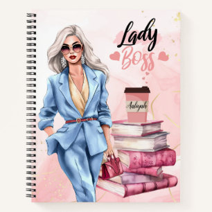 Lady Boss Pink Geschäftsfrau Notizbuch