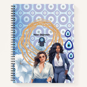 Lady Boss Türkisches Böses Auge, viel Glück Charme Notizbuch