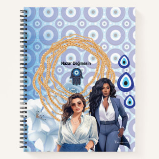 Lady Boss Türkisches Böses Auge, viel Glück Charme Notizbuch