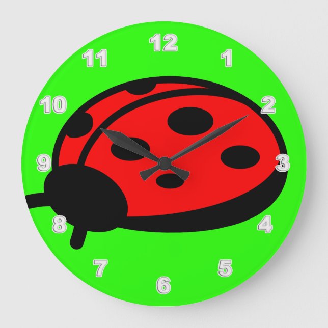 Lady-Bug-Acrylmauer-Uhr Große Wanduhr (Vorderseite)