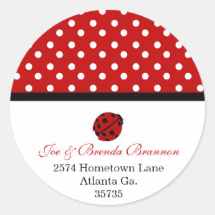 Lady Bug Address Stickers