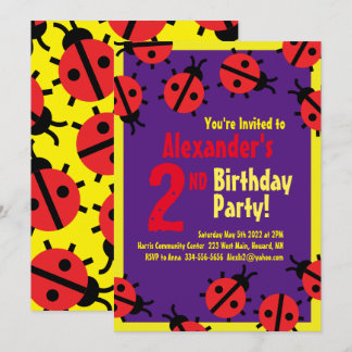Lady Bug Animal Kid's Birthday Party Einladungen