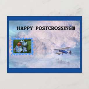 Lady Bug Briefmarke Luftpost Postcard Postkarte