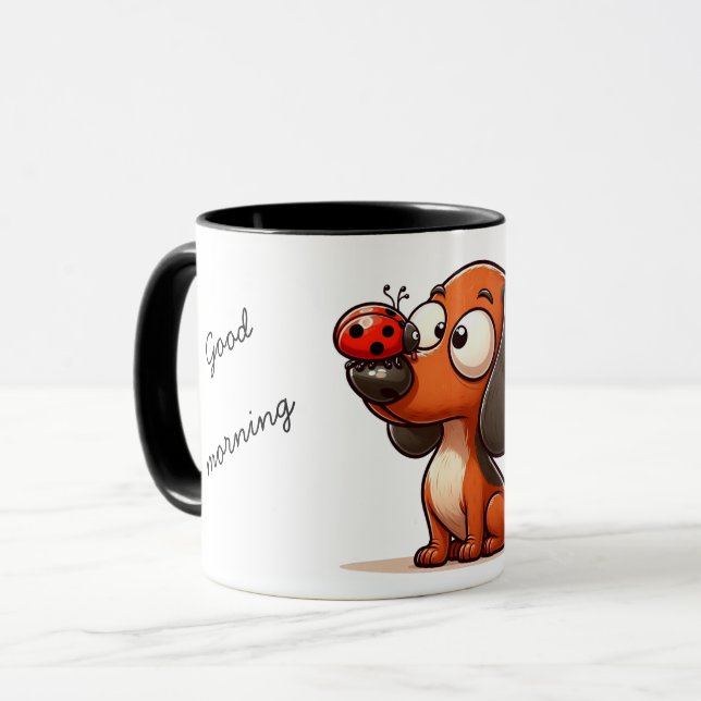 Lady Bug Dackel Tasse (Vorderseite Links)