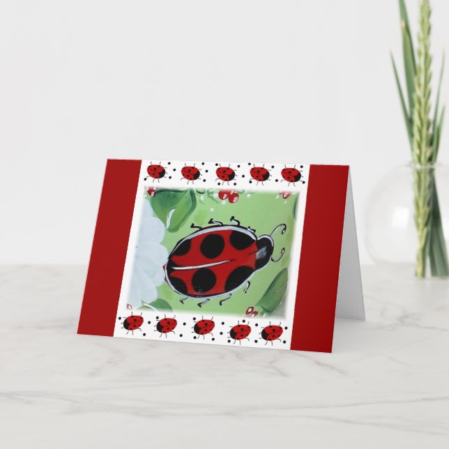 Lady-Bug Dankeskarte (Vorderseite)