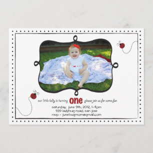 Lady Bug Erster Geburtstag Einladung