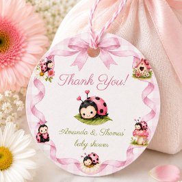 Lady Bug Girl Baby Shower Danke Geschenkanhänger
