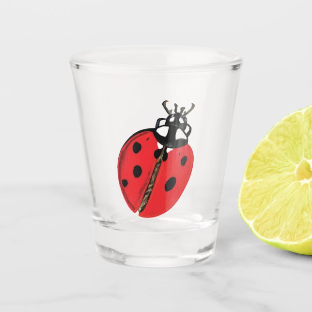 Lady Bug Illustration Schnapsglas (Vorderseite)