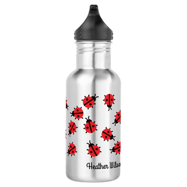 Lady Bug Kinder Wasserflasche mit Name (Rechts)