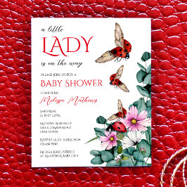 Lady Bug Kleine Dame Babydusche Einladung