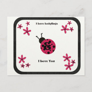 Lady Bug Liebe Postkarte