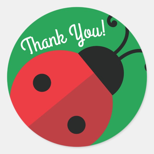 Lady Bug Niedlich 1. Geburtstag Party Runder Aufkleber (Vorderseite)