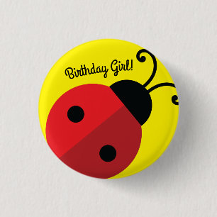 Lady Bug Niedlich Kindergeburtstag Party Button