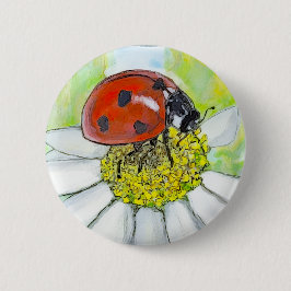Lady Bug on A Daisy Button