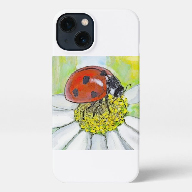 Lady Bug on A Daisy iPhone Hülle (Rückseite)