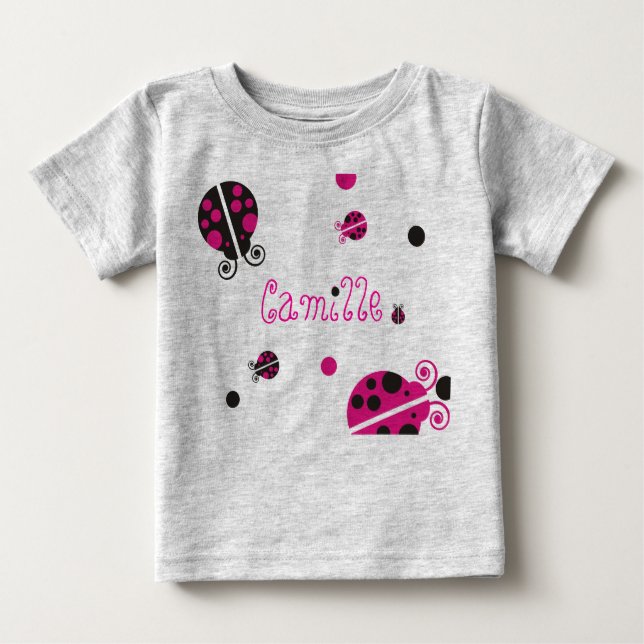 Lady Bug Personalisiert Säugling Wear Baby T-shirt (Vorderseite)