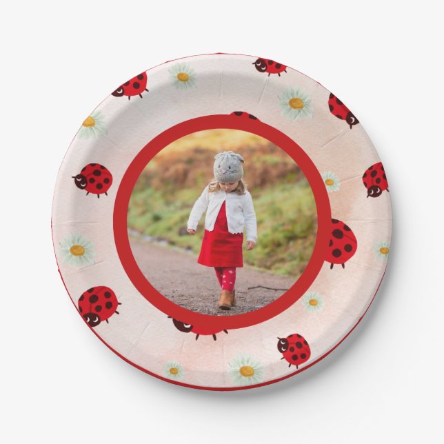 Lady bug photo pappteller (Vorderseite)