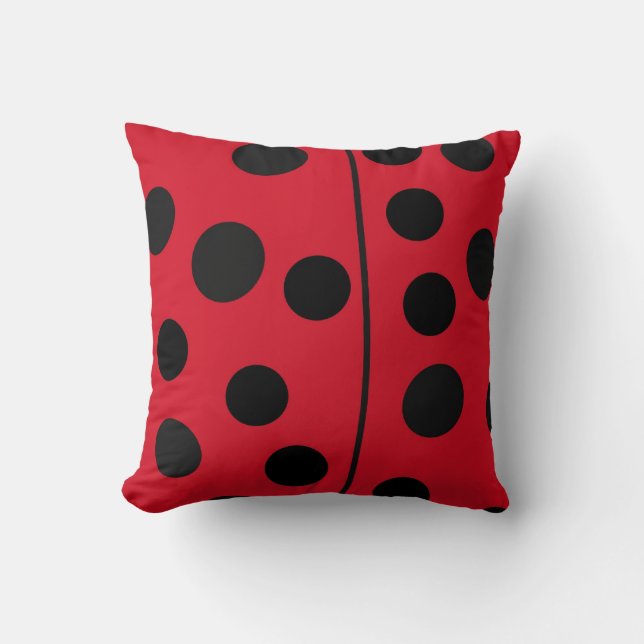 Lady Bug Red und Black Design Kissen (Vorderseite)
