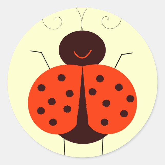 Lady Bug Runder Aufkleber (Vorderseite)