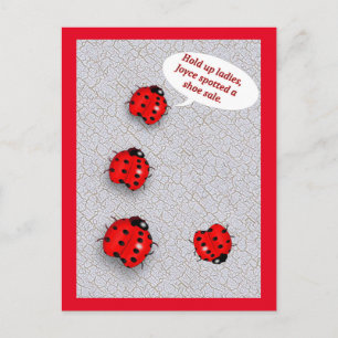 Lady Bug Shoe Sale Funny Postkarte