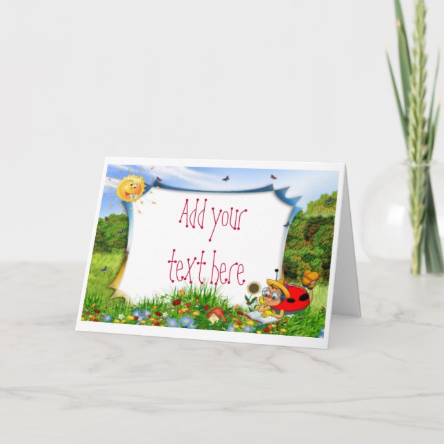 Lady Bug Summertime Geburtstagsparty Einladungen (Vorderseite)