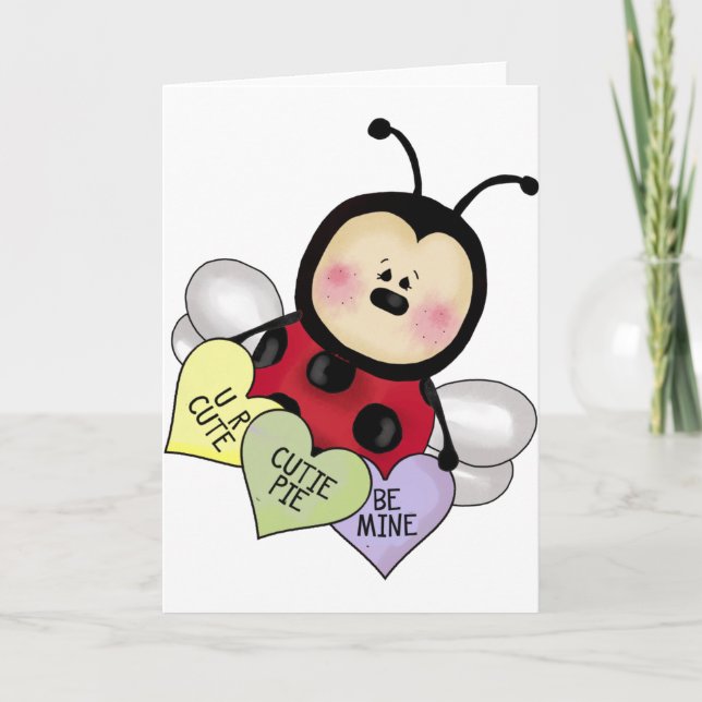Lady bug Valentine Feiertagskarte (Vorderseite)