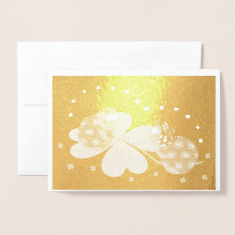 Lady Bugs auf einem Kleeblatt mit Sternen , ZKOA Folienkarte