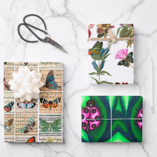 Lady bugs Butterflies insekt Sheet Music Blume Geschenkpapier Set