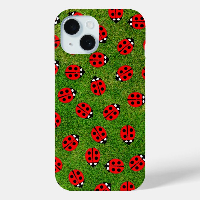 Lady Bugs und Grüngras Case-Mate iPhone Hülle (Rückseite)