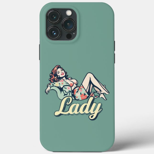 "Lady Button-Up Art iPhone 13 Pro Max Fall Case-Mate iPhone Hülle (Rückseite)