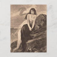 Lady by the sea vintage art victorian gothic
