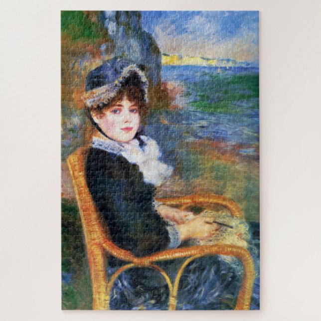 Lady by the Seashore (von Pierre-Auguste Renoir) Puzzle (Vertikal)