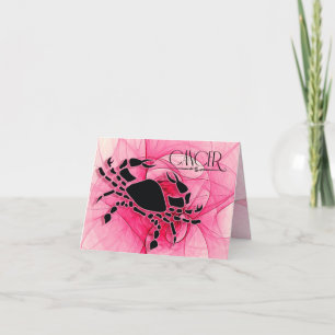 Lady Cancer Zodiac Pink Blank Karte