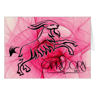 Lady Capricorn Rosa Zodiac Blankenkarte