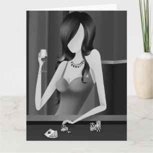 Lady Casino Las Vegas Greetings Card Karte