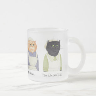 LADY CATS Mattierte Tasse aus Glas + Text