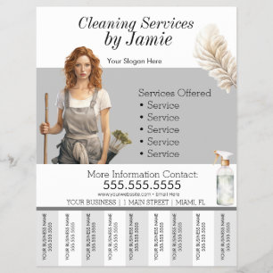 Lady Cleaning Service Business Tee Off Flyer