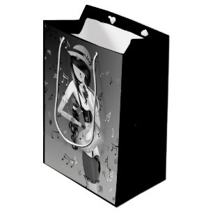 Lady Clown Musiker Saxophonist Geschenktasche Mittlere Geschenktüte