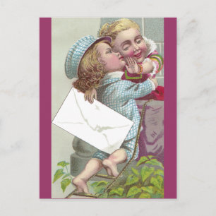 Lady Coyly wehrt Kuss ab Postkarte
